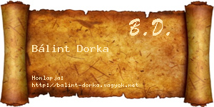 Bálint Dorka névjegykártya